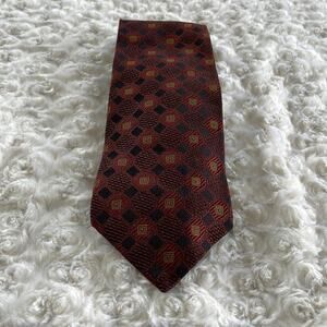 Robert Talbots Nordstrom Men’s Silk Tie Geometric Print Brown Made in USA